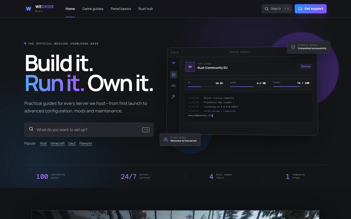 Website preview of WeOxide Wiki